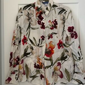 100% silk floral blouses size 10